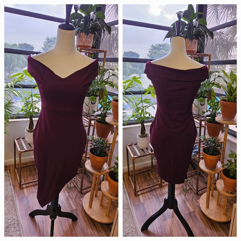 Elegant Burgundy Off-Shoulder Dress
